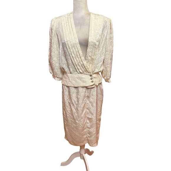 Vintage 80s Alexis Skirt/Blouse Suit Size 14 - Picture 1 of 11
